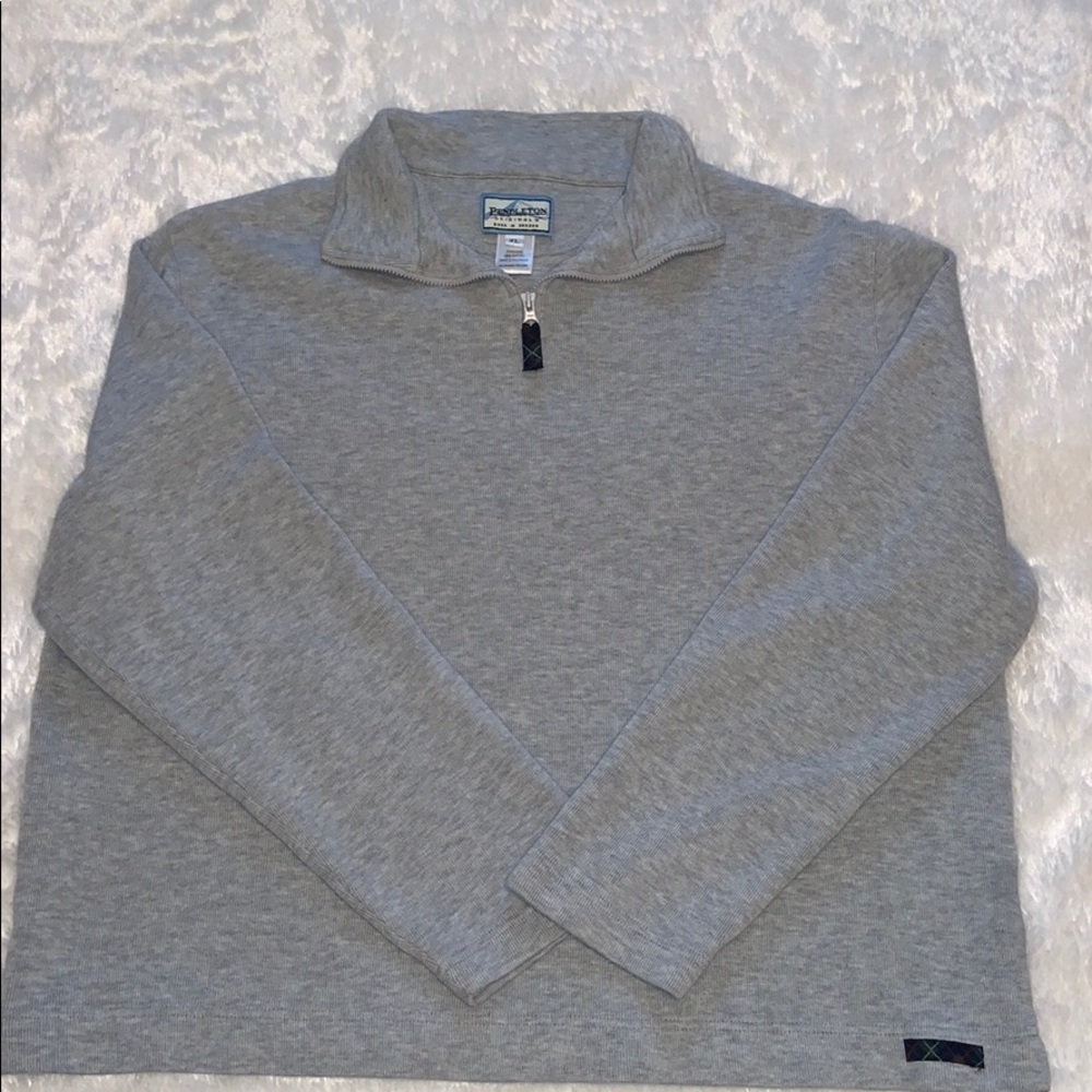 Pendleton Heather Gray Quarter Zip Pullover Sz Xl - image 1